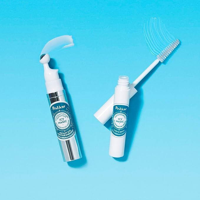 Polåar - Icy Magic Instant Eye Contour Energiser with Siberian Ginseng - Anti-Dark Circles & Puffiness- Decongesting Icy Ball - Fragrance-Free - 92% Natural, Vegan, Cruelty Free, Made in France - 0.4