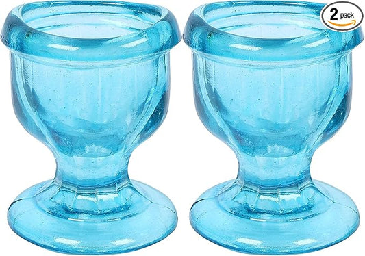 Glass Eye Wash Cup with Ergonomic Design for Snug Fit & Effective Cleansing – Smooth Edge for Comfort Soothing Relief from Irritants, Makeup, Dust, and Dry Eyes (Sky Blue)