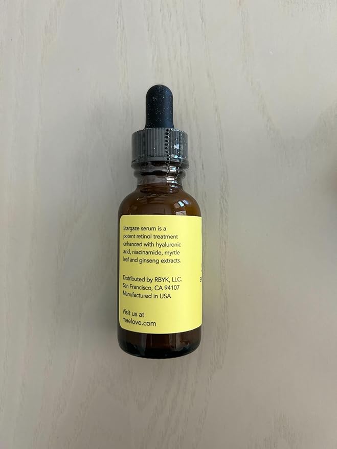 MAELOVE Stargaze Enhanced Retinol Serum, Time-Released 0.25% Retinol for Radiant Skin, Hydrating with Hyaluronic Acid, Niacinamide, Soothing Botanicals, Ideal for Sensitive Skin, USA Made