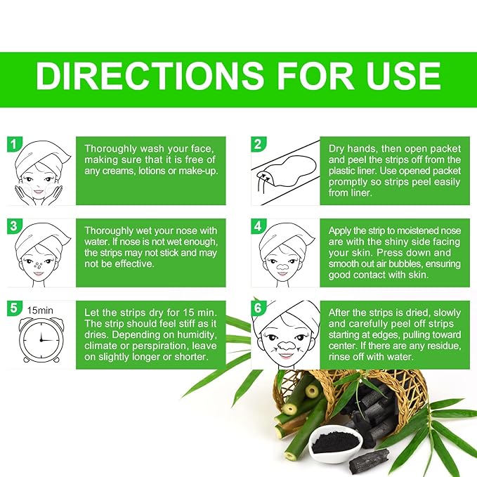 Pore Strips,Blackhead Remover,Black Heads Removal for Nose Face,Deep Cleansing Charcoal Strips,Pore Whiteheads Cleanser Strawberry Nose, Deep Cleansing for All Skin Types