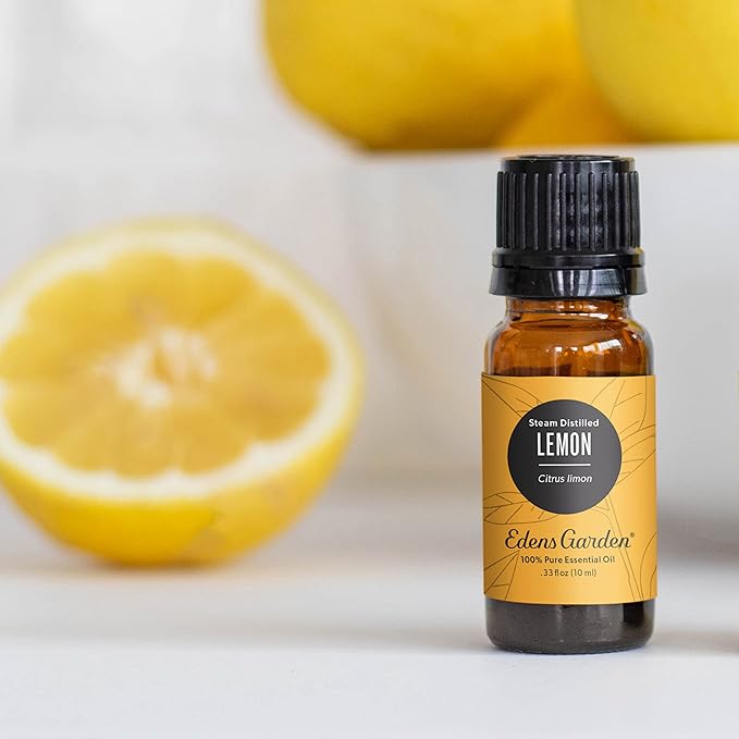 Edens Garden Lemon- Steam Distilled Essential Oil- 100% Pure Premium Grade, Undiluted, Natural, Therapeutic, Aromatherapy, The Best for Diffuser, Skin, Candle, Kid Safe 10 ml (.33 fl oz)