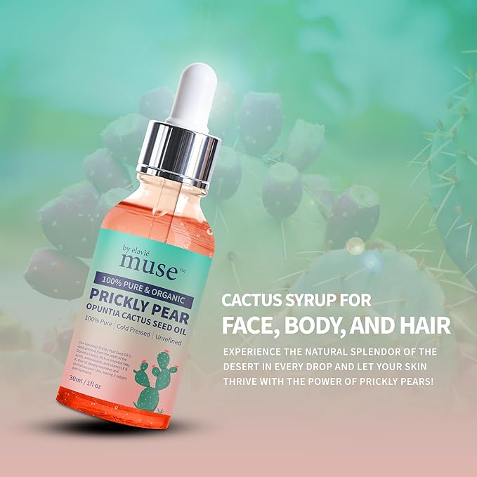 Prickly Pear Seed Oil - 100% Pure Organic Extra Virgin Oil, Cold Pressed Moisturizer for Face, Body & Hair Treatment - 1 oz - Hydrating & Nourishing