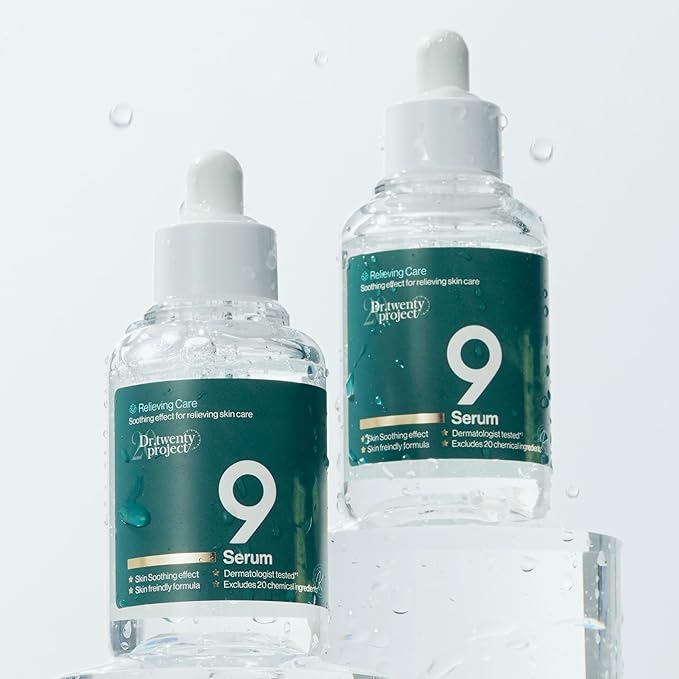 Dr.twentyproject 9 Serum for Calming, Hydrating, and Barrier-Strengthening with Mugwort Extract for Sensitive Skin - Redness-Reducing, Glowing, Deep Moisturizing - Korean Skin Care (50ml / 1.69 fl oz)
