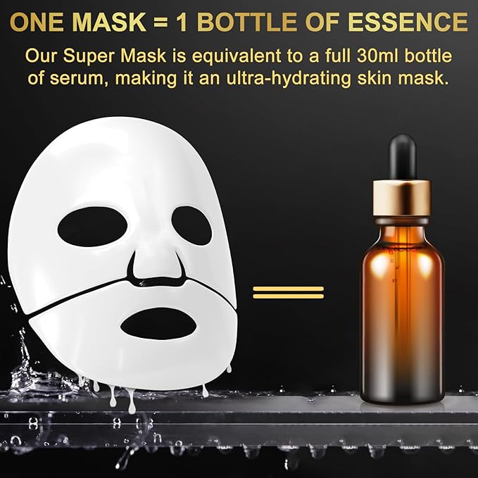 Advanced Snail Mucin Glass Glow Hydrogel Face Mask,Snail Mucin Serum Masks,Hydrating Collagen Face Masks Anti Wrinkle Deep Moisturizing Snail Mucin Masks Anti Aging for All Skin Types