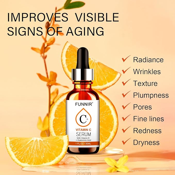 Vitamin C Serum for Face With Hyaluronic Acid, Retinol, Niacinamide, Reduce Fine Lines(30ml)