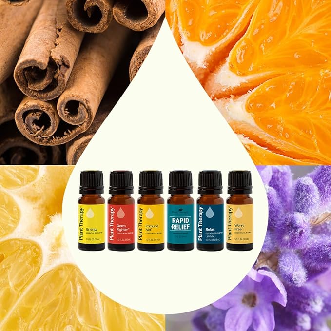 Plant Therapy Top 6 Essential Oil Blends Set 100% Pure, Undiluted, Natural Aromatherapy, Therapeutic Grade 10 mL