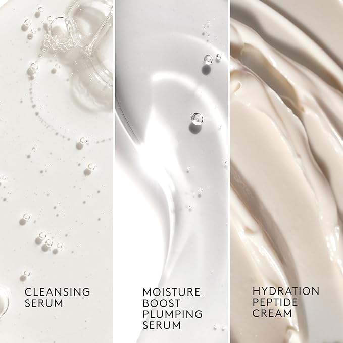 SHANI DARDEN Skin Care Hydrate and Replenish Trio, Facial Cleansing Serum Makeup Remover, Face Moisturizer Plumping Serum, and Hydrating Peptide Face Cream, 3 Piece Set