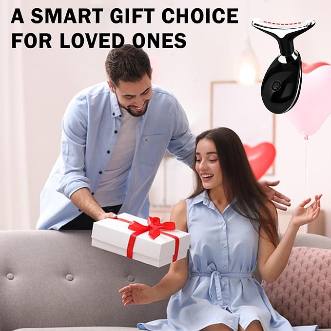 Red Light Therapy for Face, 7 Color LED Facial Light Therapy Wand for Skin Care at Home Blue Light Therapy Face Massager Tool for Neck (Black)