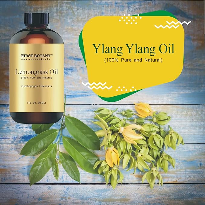 First Botany, 100% Pure Ylang Ylang Oil - Premium Ylang-Ylang Essential Oil for Aromatherapy, Massage, Topical & Household Uses - 1 fl oz (Ylang Ylang)