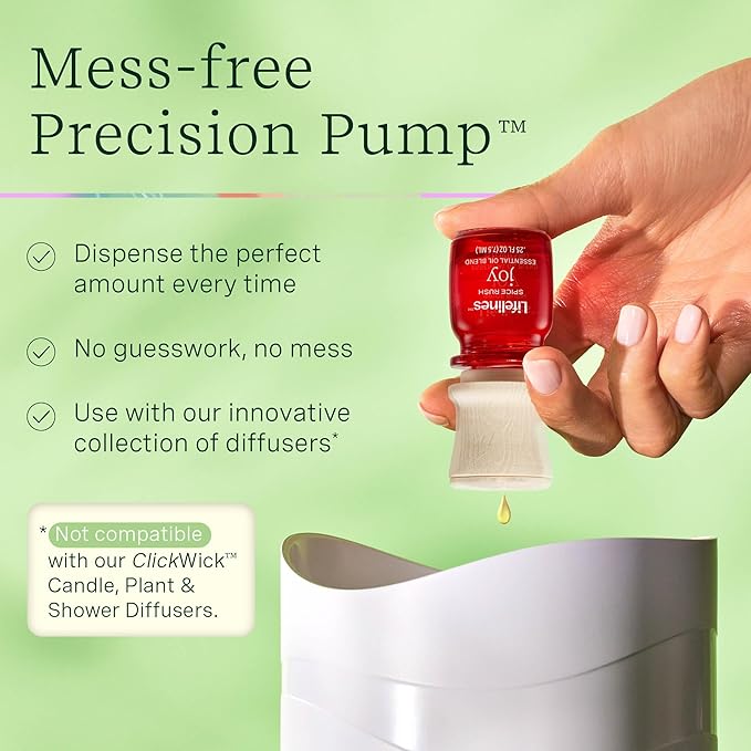 Lifelines Essential Oil Blends, 2-Pack - Blended Essential Oils with Mess-Free Precision Pump for Aromatherapy Diffusers - Long-Lasting Scented Fragrance - Spice Rush (Joy & Energy)