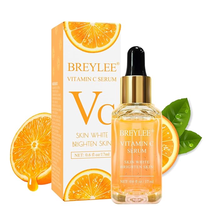 BREYLEE Vitamin C Serum for Face & Eye (o.6 oz) for Brightening Skin,Dark Spot Remover,Reduce Wrinkle,Anti Aging Serum,Moisturizer Brightening Serum with Hyaluronic Acid,Vitamin E,Retinol, Niacinamide