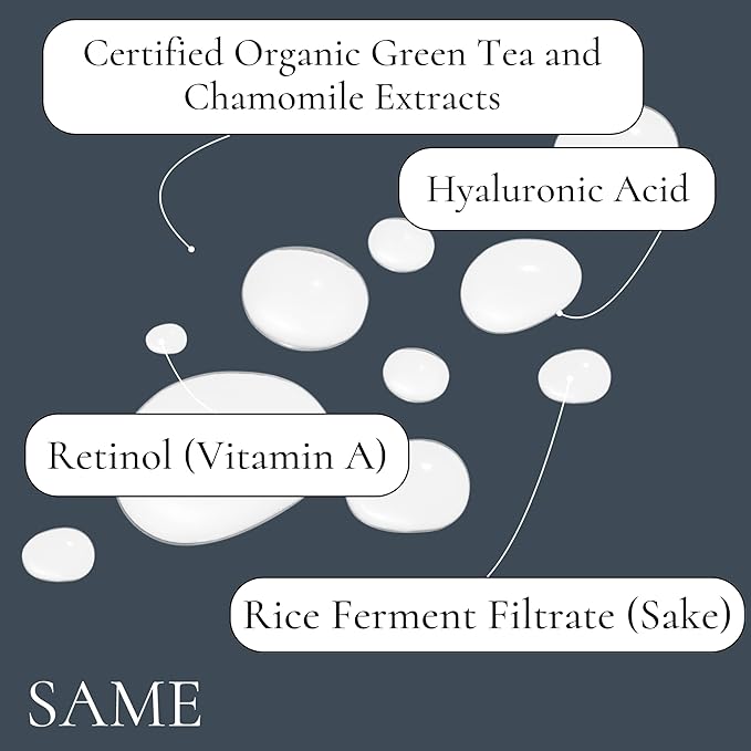 Same Skincare Face Serum 01: CoQ10 Retinol Serum for Face, Vitamin C, Hyaluronic Acid, Facial Serum Supports Anti Aging, Acne, Skin Texture, Fine Lines & Wrinkles, Organic, Vegan, Cruelty Free, 1 oz