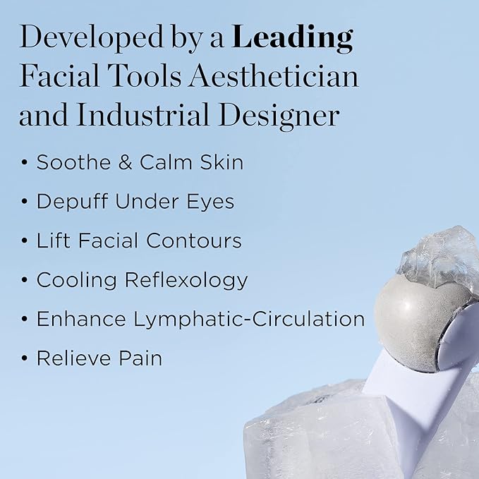 StackedSkincare Ice Roller, Professional Face Sculpting Tool to Reduce Puffiness, Calm Redness and Inflammation, Lift & Sculpt Facial Contours