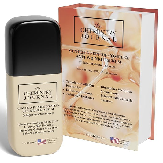 Centella Peptide Complex Anti Wrinkle Serum-Powerful Nighttime Collagen Hydration Booster, Tightens Skin and Reduces Fine Lines & Wrinkles. Made in the United States of America.
