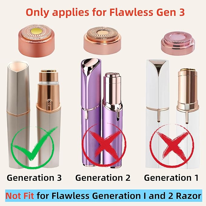 for Flawless Replacement Heads Gen 3 - Finishing Touch Flawless Facial Hair Remover Replacement Blades for Women, Shaver & Razor (2 pack Generation 3)