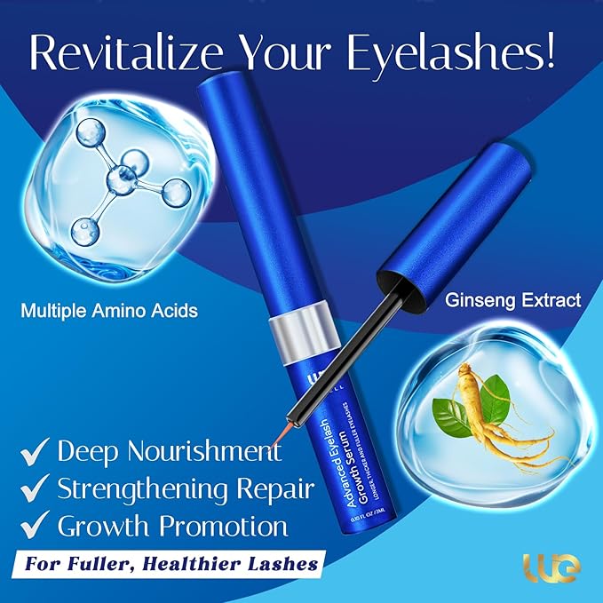 Advanced Eyelash Growth Serum for Lash: Premium Lash Enhancer for Natural Thicker and Longer Lashes – Booster for Enhanced Eyelash Thickness
