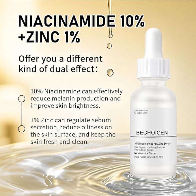 Niacinamide 10% + Zinc 1% Face Serum For Women,Niacinamide Hydrating Serum with Hyaluronic Acid for Oil Control & Anti Acne, 30 ml Anti Aging Niacinamide Serum for Skin Barrier Repair,2Pcs