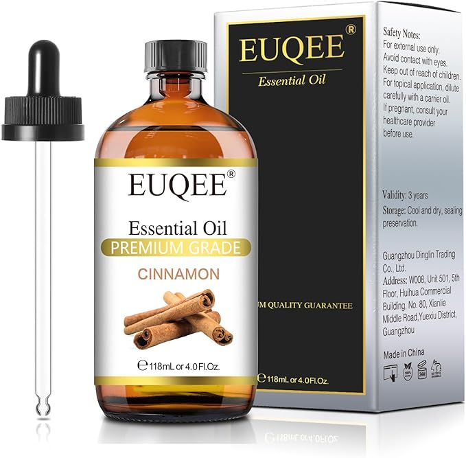 Cinnamon Essential Oil 118ml Pure Cinnamon Essential Oil for Diffuser, Aromatherapy, DIY Soap, Candle Making - 4 Fl.Oz