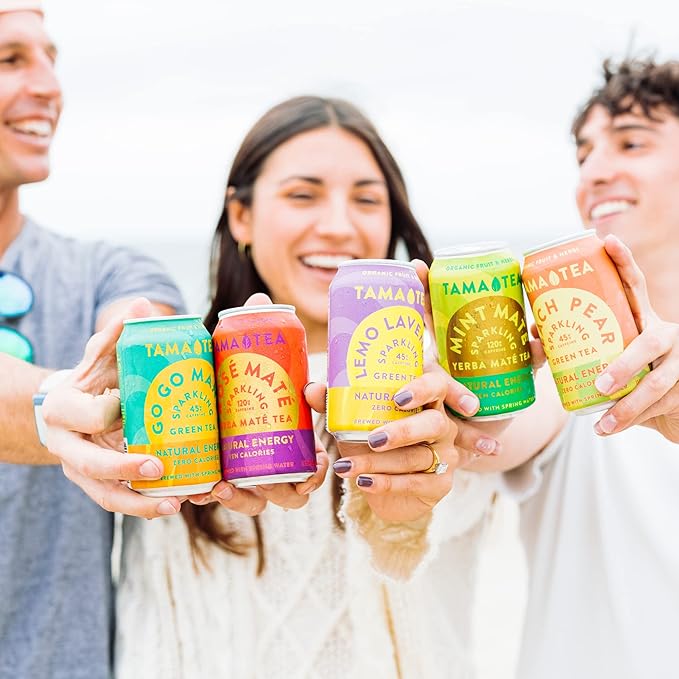 Sparkling Lemo Lavender Green Tea by Tama Tea - Made with Real Fruit & Herbs - Zero Sugar, Zero Calories, Non-GMO - Naturally Energizing Green Tea High in Antioxidants & Nootropics - 12 oz Pack of 12