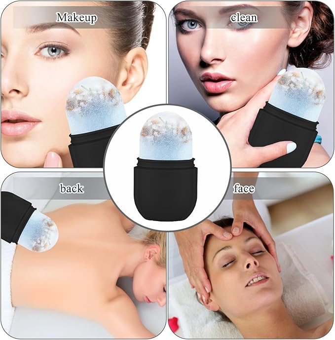 Ice Roller for Face and Eye, Upgrated Ice Face Roller, Facial Ice Roller Skincare Ice Roller, Contour Ice Cube for Face Ice Face Massager, Silicone Ice Mold for Face for Beauty Puffiness Pain Relief