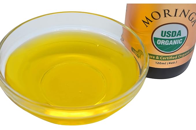 PRIME NATURAL Organic Moringa Oil USDA Certified, 100% Pure, Cold Pressed, Virgin, Unrefined Oil (4oz /120ml) - Joints, Skin, Face, Body & Hair - Vegan - Food Grade - Natural Moisturizer