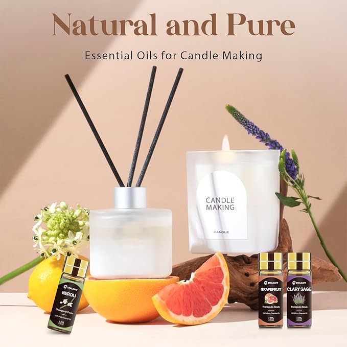 Essential Oils Set 40 Pcs- Essential Oils Perfect for Diffuser, Fragrance Oil Set for Massage, Soap, Candle Bath Bombs Making (5ml)