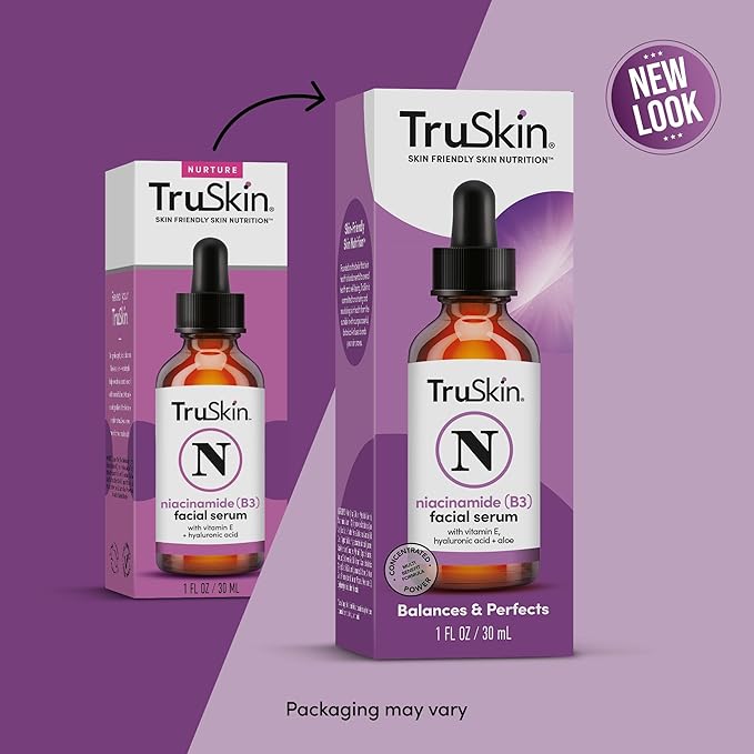TruSkin (B3) Niacinamide Serum for Face – Minimize Appearance of Pores, Balance Moisture & Tone, Hydrate & Soothe with Hyaluronic Acid, Vitamin E, Aloe & Avocado Oil, 1 fl oz