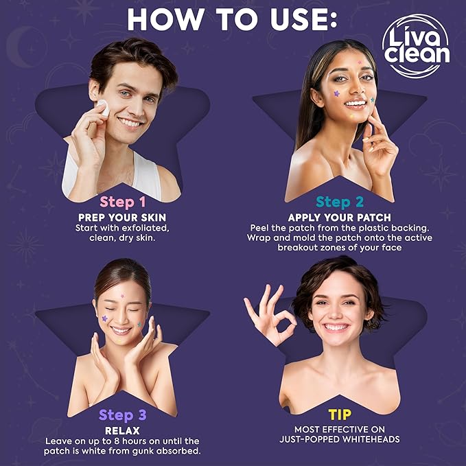 LivaClean Star Pimple Patches for Face w/Hydrocolloid, Salicylic Acid & Tea Tree, 240 Patches, Hydrocolloid Acne Patch, Cute Star Pimple Patch for Healing Stickers Zit Superstar