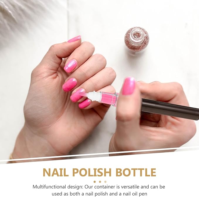 Cuticle Oil Pen Empty Refillable Nail Oil Pen with Brush Tip Cuticle Lip Gloss Containers Nail Oil Cuticle Pen Cosmetic Lip Gloss Container Nail Art Polish Pen Liquid Container 2ml