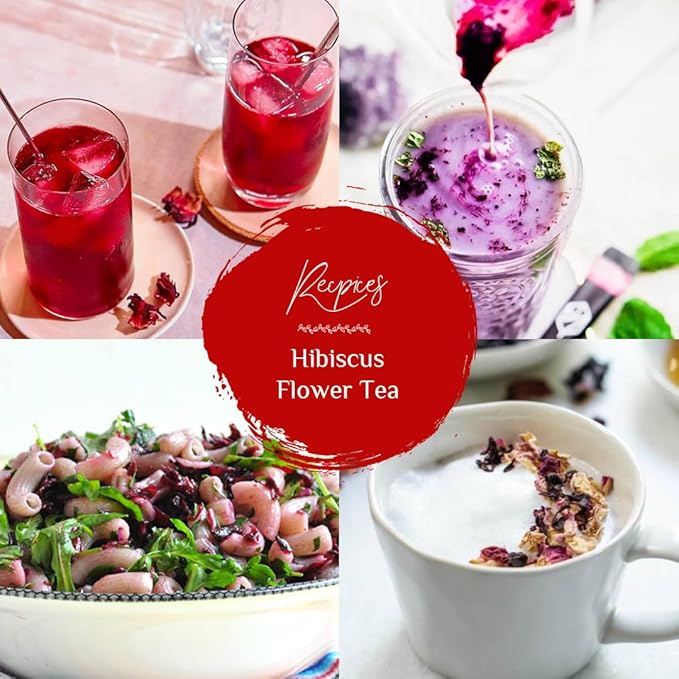 BLUE TEA - Hibiscus Tea - 1.76 Oz - Pack of 2 (100 Cups) Loose | SKIN GLOW ENHANCING TEA | Herbal Tea - Flower Based - Non-Bitter - Caffeine Free - Tangy Flavour - Vegan | Reusable Pet Jar