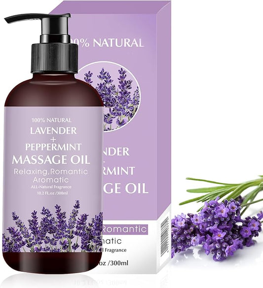 Lavender Massage Oil for Calming, Soothing and Relaxing Muscles Massage Oil for Massage Ideal Body Oil for Skin Moisturizing for Men and Women