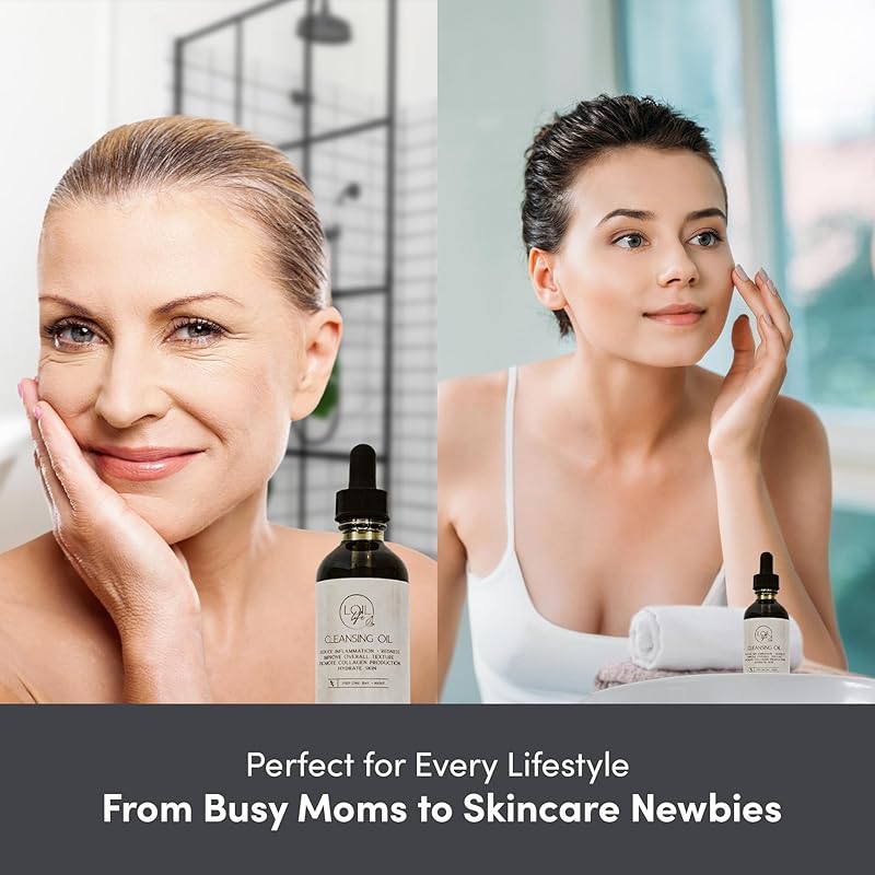 Cleansing Oil – Promotes Radiant, Healthy Skin | Natural Face Wash & Makeup Remover for All Skin Types | Deeply Moisturizing Formula | 2oz