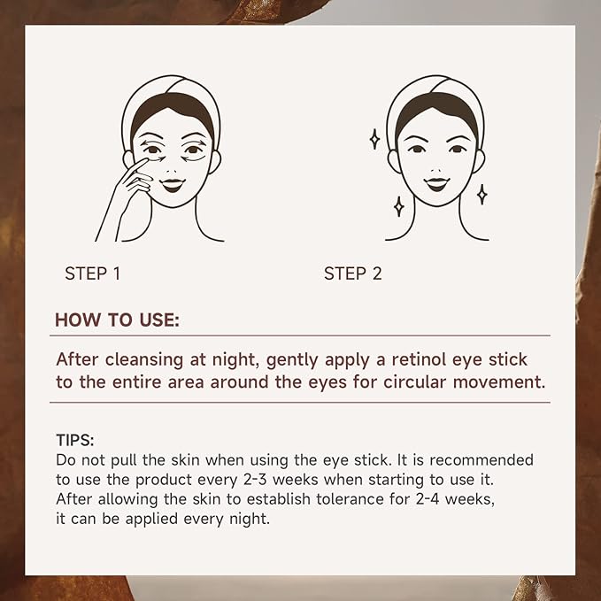 AKARY Retinol Eye Cream for Dark Circles and Puffiness, Skincare Under Eye Cream Eye Stick Reduce Wrinkles and Fine Lines, Skin Tightening Cream Moisturizing Treatment Cream Smooth and Hydrate Eye Area, Suitable for Sensitive Skin, 0.24oz