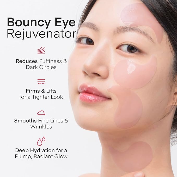 Peptide Collagen Under Eye Patches: Hydrogel Mask for Puffy Eyes Dark Circles Wrinkles Undereye Bags Fine Lines & Smile Lines - Korean Skin Care Deep Hydrating & Firming Eye Treatment, 30 Pairs