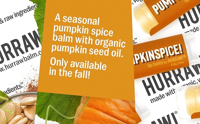 Hurraw! Pumpkin Spice Lip Balm: Organic, Palm