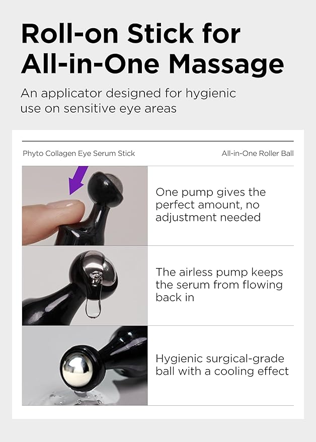 Bewants Instant Eye Bag Remover for Puffiness, serum roller for dark circles and puffiness, under eye treatment with bamboo water, Vegan Collagen (1 Pack)