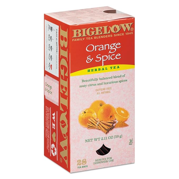 Bigelow 10398 Orange and Spice Herbal Tea 28/Box