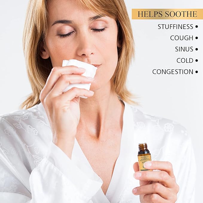 Prime Natural Breathe Essential Oil Blend 1oz - Pure, Undiluted, Therapeutic Grade for Aromatherapy, Scents & Diffuser - Sinus Relief, Allergy, Congestion, Cold, Cough, Headache