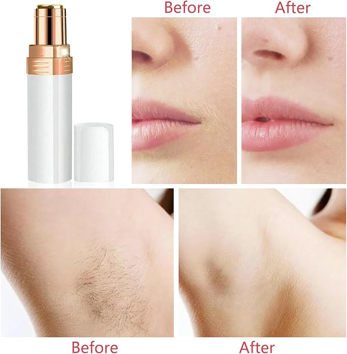 Facial Hair Remover, Women Facial Hair Removal Electric Facial Hair Trimmer Facial Hair Shaver Built-in Led Light for Lips Chin Cheeks Peach