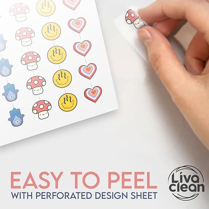 LivaClean 240 CT Superstar Cute Pimple Patches Trippy Edition w/Salicylic Acid & Tea Tree Oil - Pimple Patches Cute, Acne Patch for Face, Hydrocolloid Acne Patch