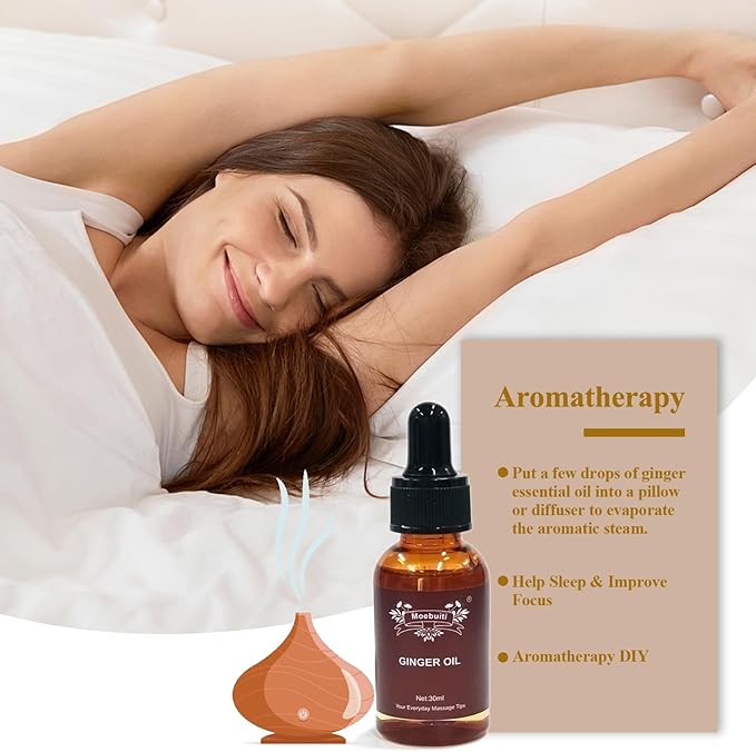 Ginger Oil, Ginger Massage Oil for Lymphatic Drainage, Ginger Essential Oil for Swelling and Pain, Hair, Massage, Skin