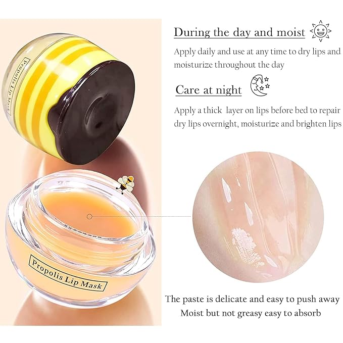 Bee Lip Mask Balm Honey Pot, Lines
