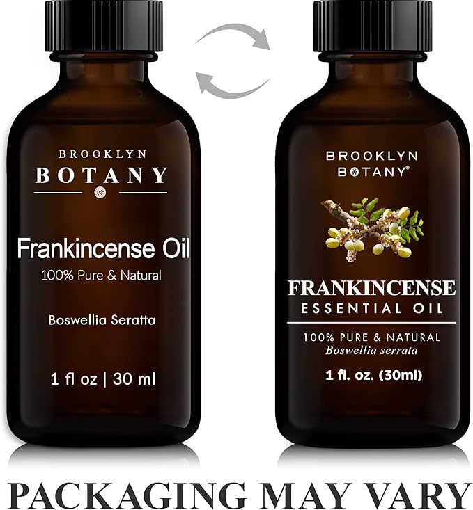 Brooklyn Botany Frankincense Essential Oil – 100% Pure and Natural – Premium Grade Oil with Dropper - for Aromatherapy and Diffuser - 1 Fl Oz