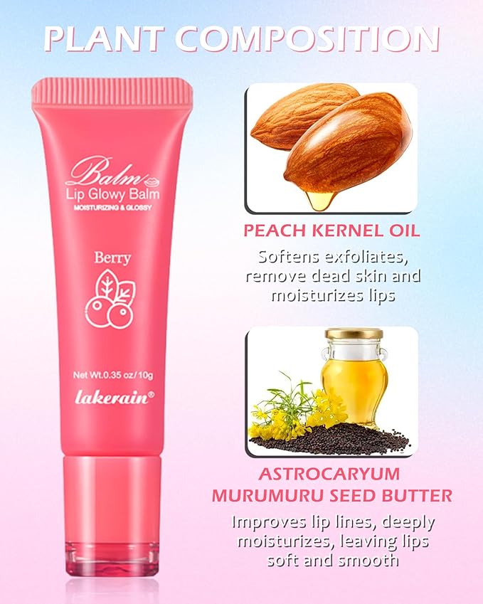 Hydrating Lip Glowy Balm, Ultra-Nourishing Lip Balm-01#Peach