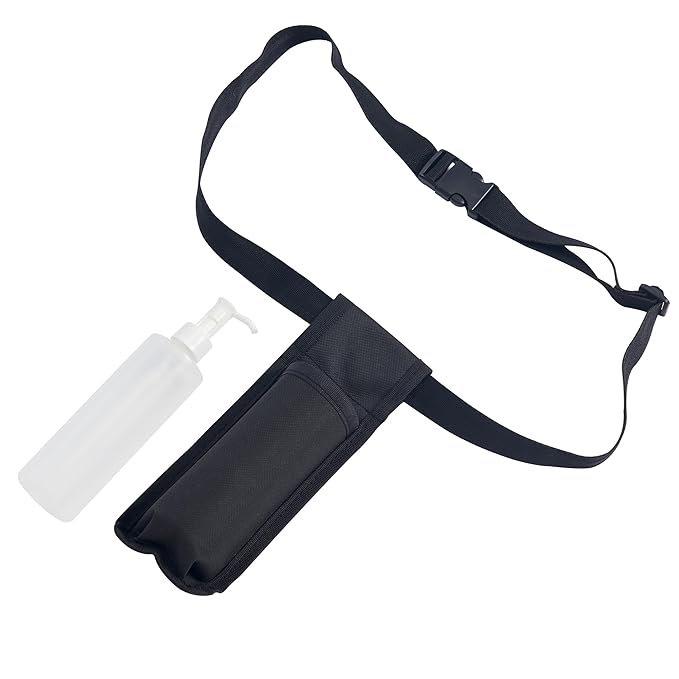 Master Massage Single Bottle Massage Oil Holster Case Bag-Adjustable and Heat-Resistant Bottle Cream & Lotion Single Holster Bag Kit– Incl. One8 Oz Refillable Pump Dispenser