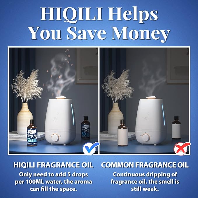 HIQILI Sea Breeze Essential Oil 100ml for Aromatherapy, Fresh Scented Fragrance Oil for Diffuser Home Car Office, DIY Candle Soap Perfume Lotion Shampoo Making Supplies 3.38 Fl Oz