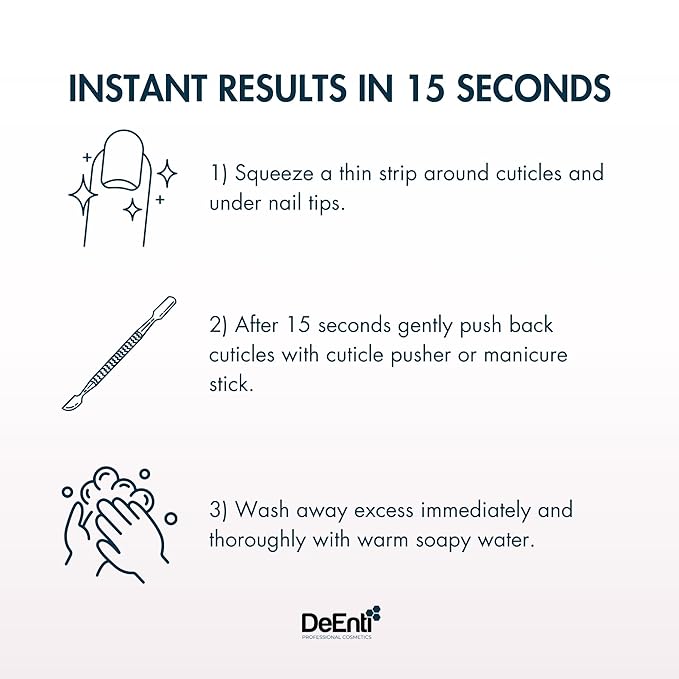 DeEnti Instant Cuticle Remover Gel, Eucalyptus, 8 Oz Bottle, Professional Cuticle Softener, Salon Quality Manicure and Pedicure Supplies