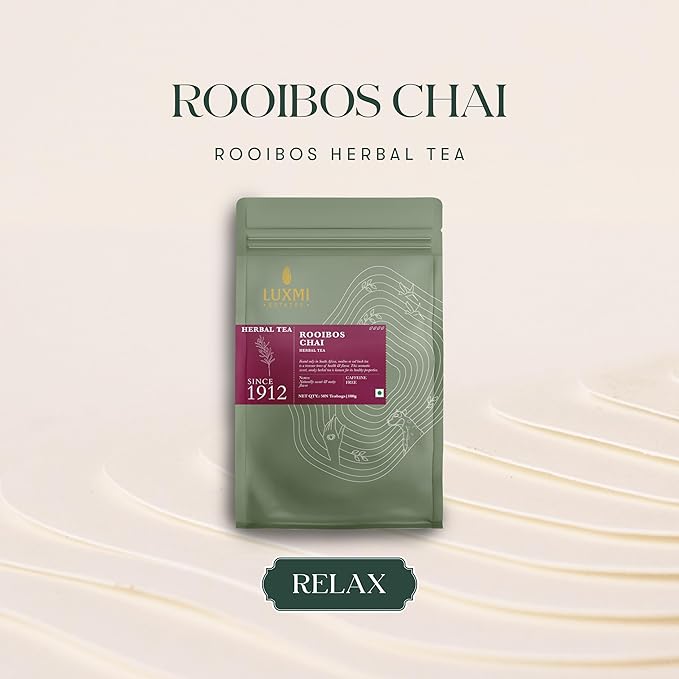 Luxmi Estates - Rooibos Chai - Organic Rooibos Tea with Spices - 50 Tea Bags | Limited Fall Tea | Special Edition Autumn Tea with Cinnamon, Cardamom and Clove | Perfect for Moments of Relaxation and Tranquility
