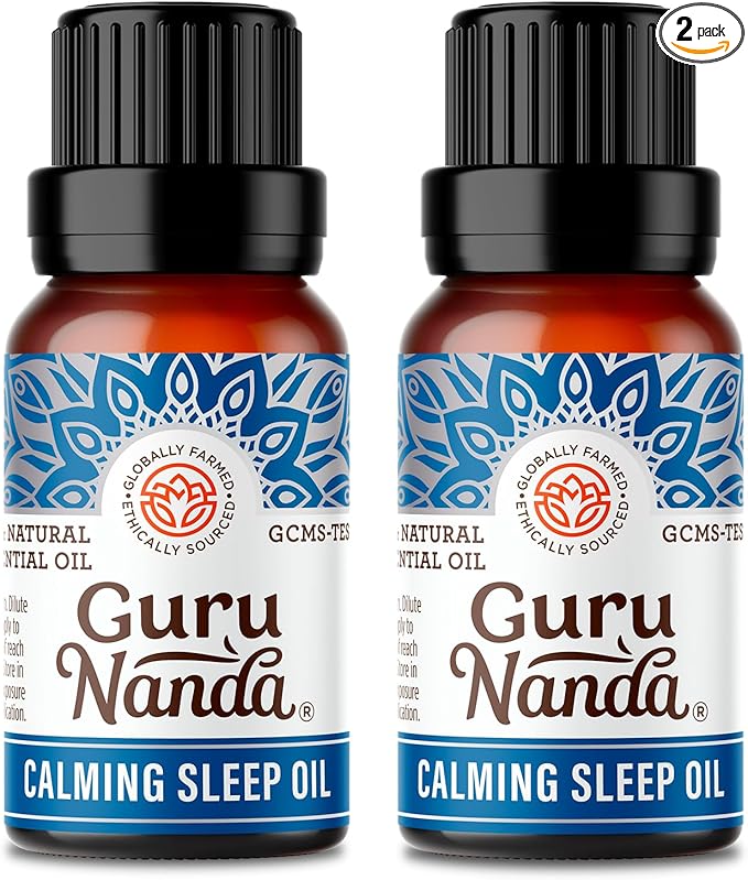 GuruNanda Calming Sleep Essential Oil (2x0.5 Fl Oz) - 100% Pure, Natural & Undiluted Aromatherapy Oil for Diffusers - Promotes Calmness & Relaxation