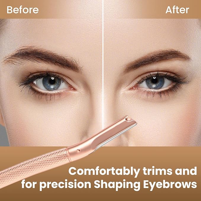 Eyebrow Razor Dermaplaning Tool with 10 Blade Refills Exfoliating Face Razors for Women Facial Razor for Peach Fuzz and Eyebrow Hair Removal
